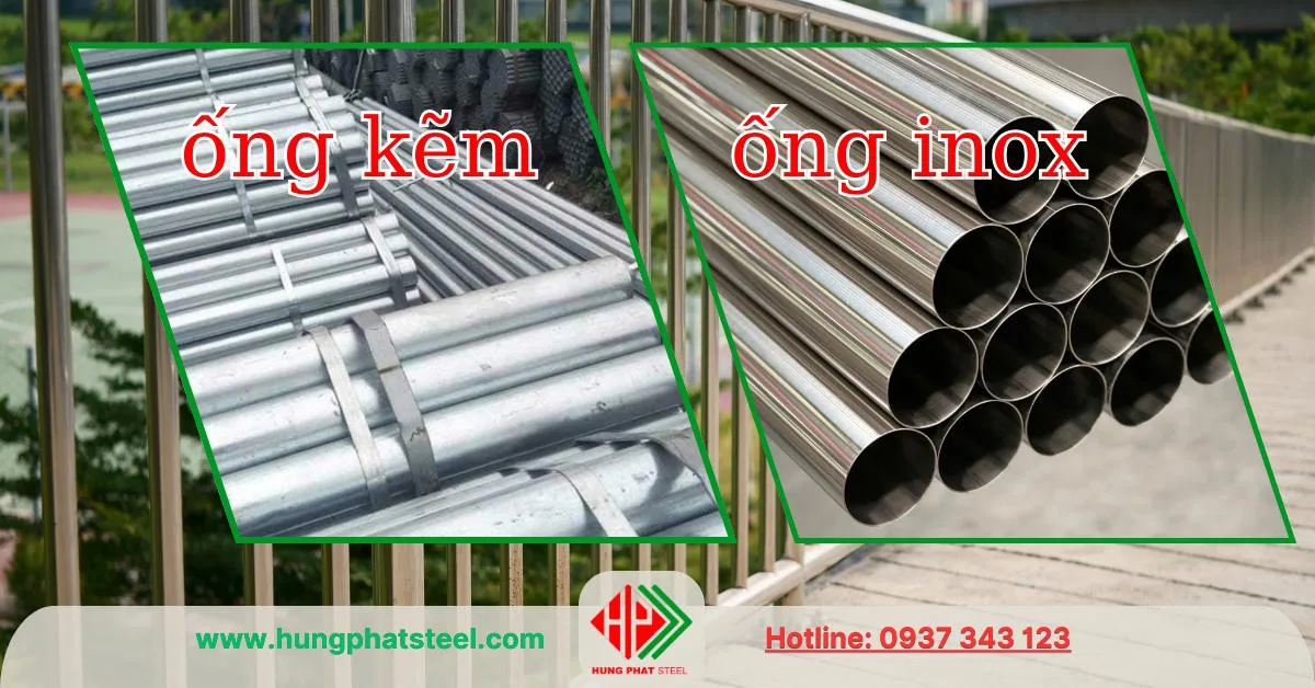 Ống kẽm và ống inox