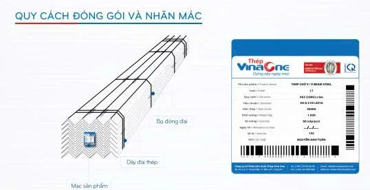 Quy cách đóng bó và tem mác thép Vinaone