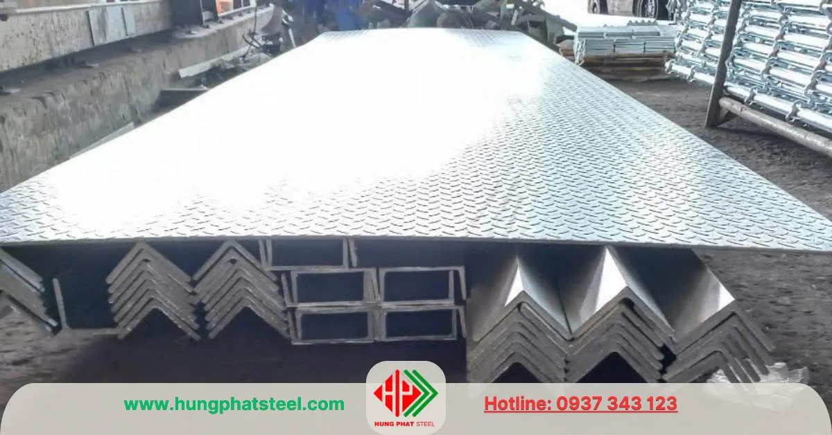Tấm thép gân chống trượt mạ kẽm nhúng nóng