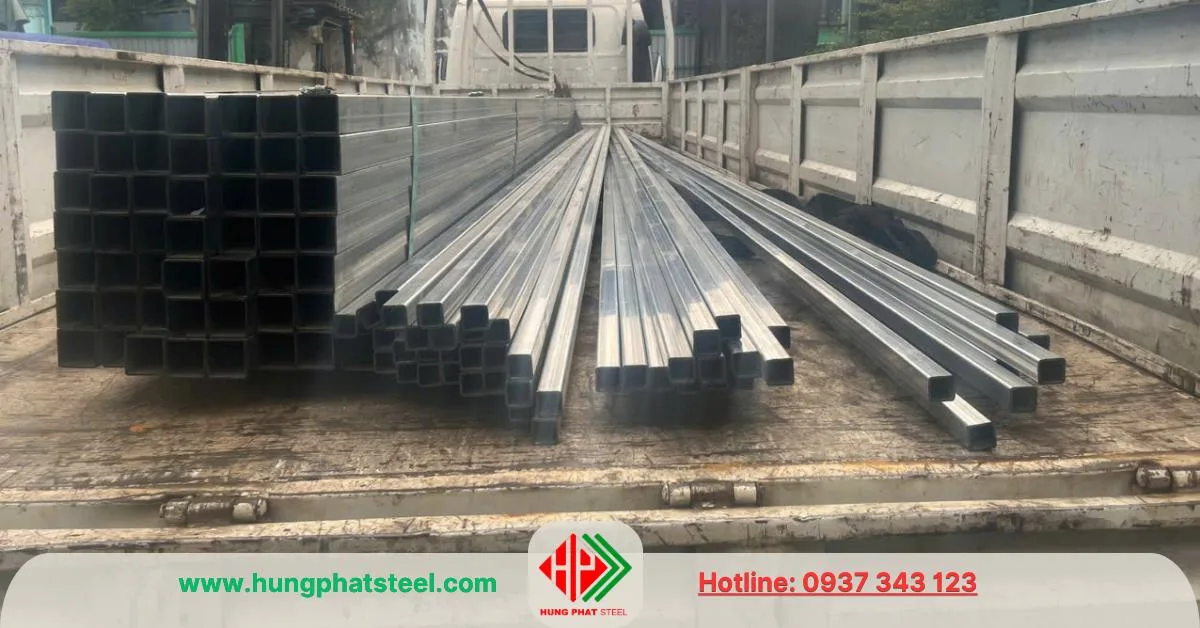 Thép hộp mạ kẽm 40x40