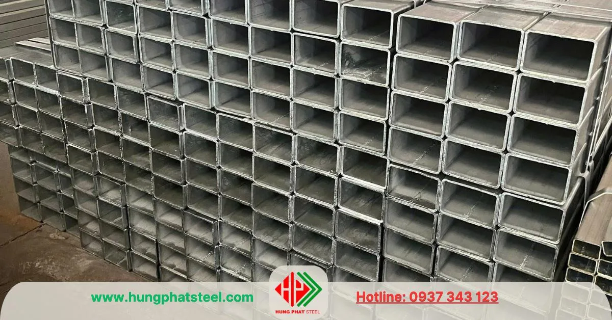 Thép hộp mạ kẽm 50x100 Hòa Phát
