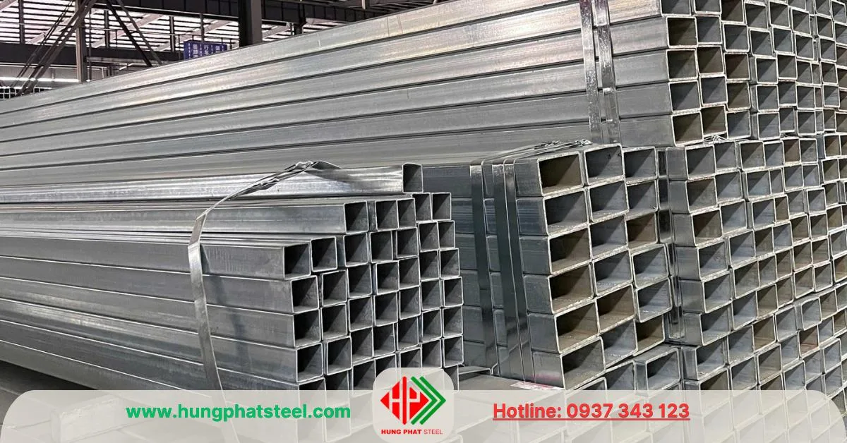 Thép hộp mạ kẽm 50x100 Hòa Phát