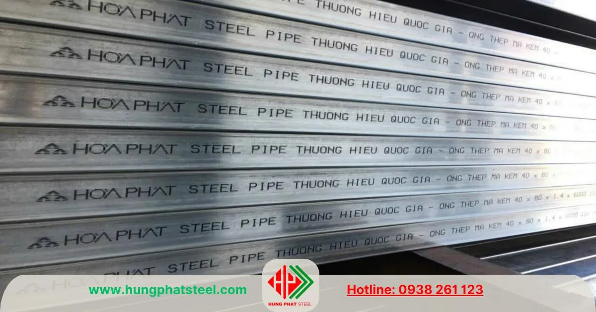 Thép hộp mạ kẽm chữ nhật Hòa Phát 