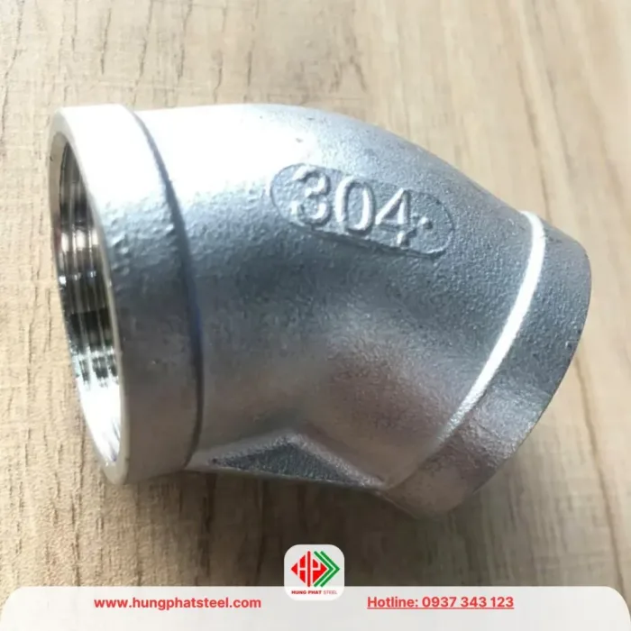 Co Lơi Ren INOX 45 Độ (chếch) - Thép Hùng Phát