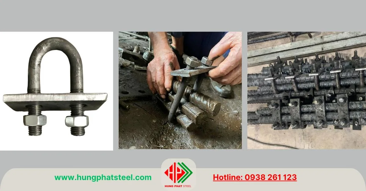 Cóc nối dùng để kẹp các thanh thép trong cọc khoan nhồi và tường vây