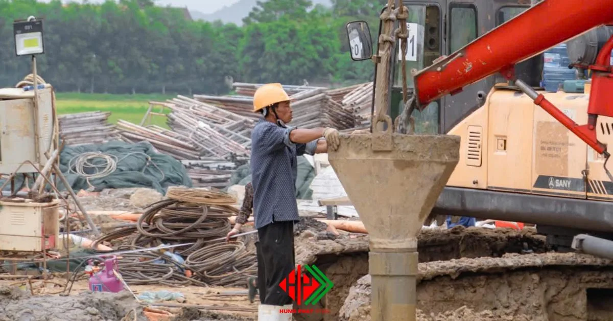 Đổ betong cọc khoan nhồi