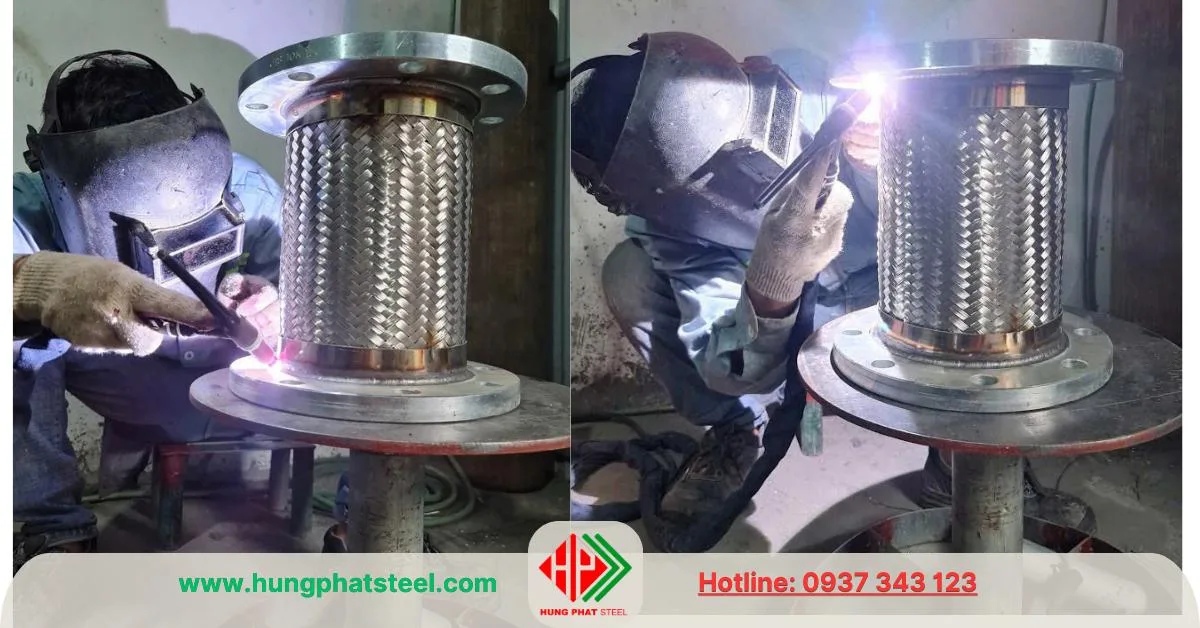 Gia công sản xuất khớp nối mềm inox