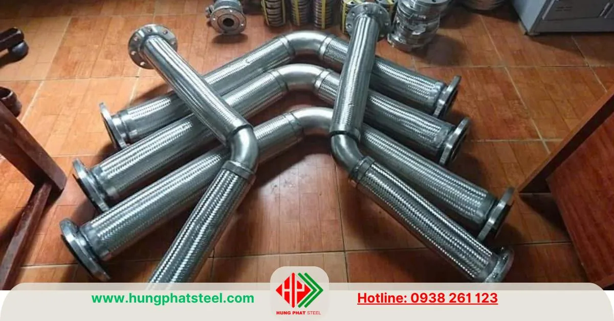 Khớp nối mềm inox dùng co nối xoay