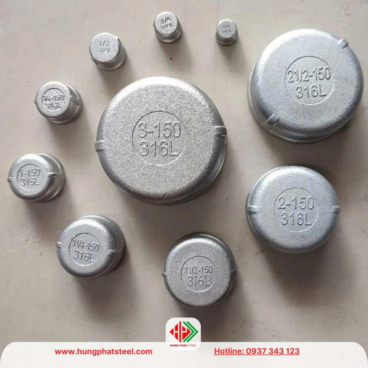 Nắp bịt ren inox 316