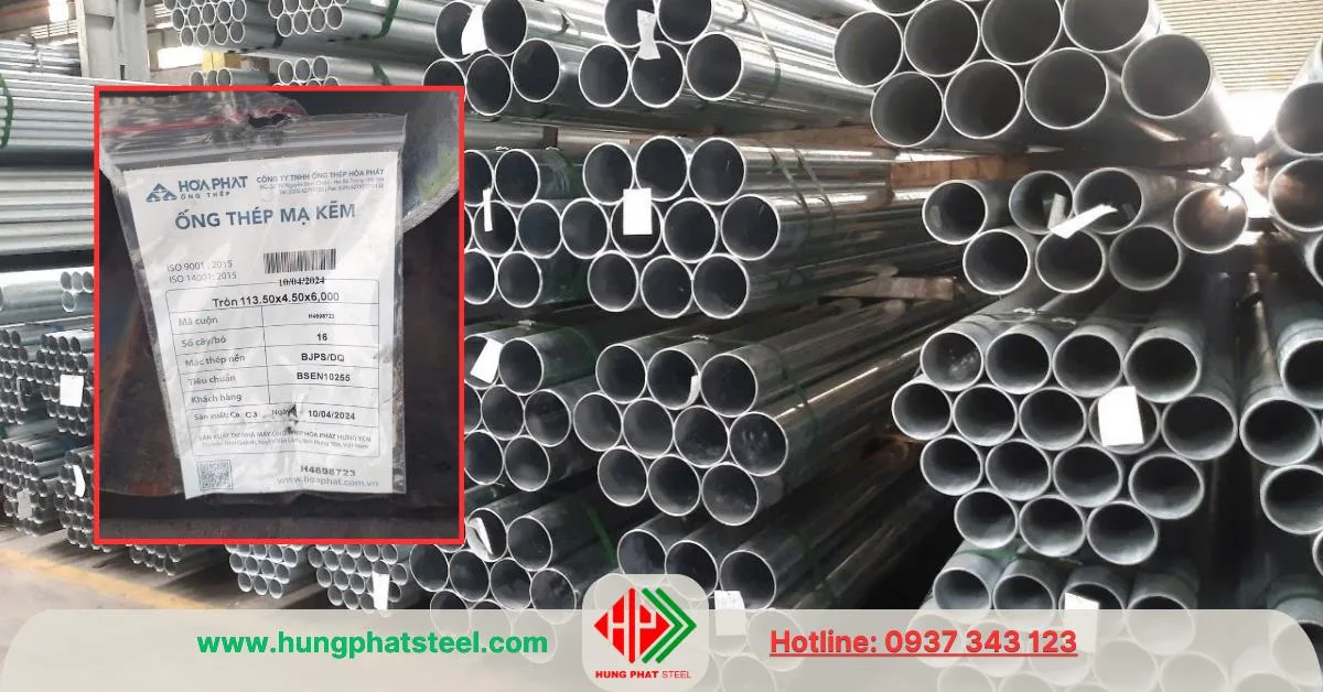 Ông thép mạ kẽm Hòa Phát