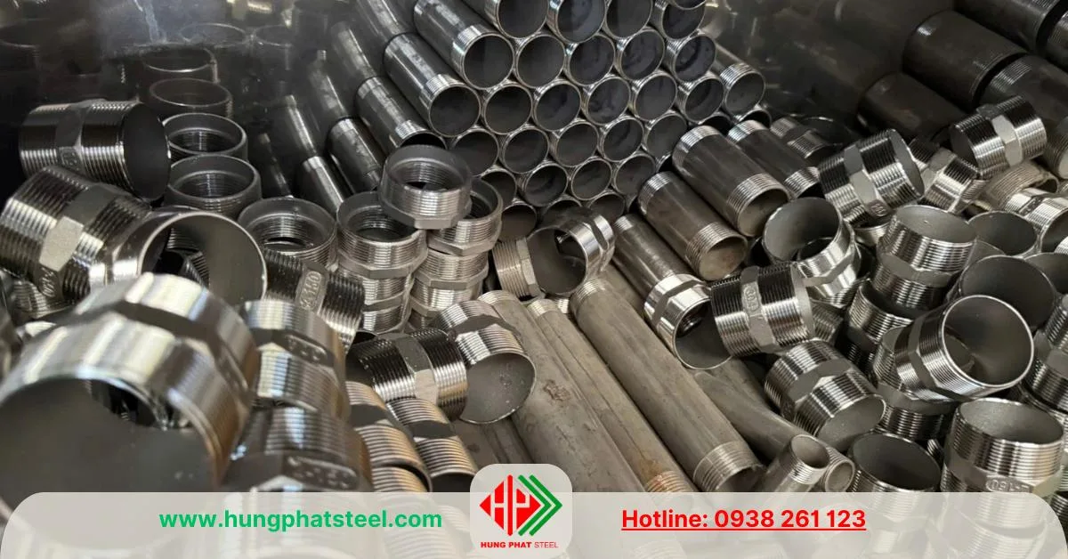 Phụ kiện 2 đầu ren inox