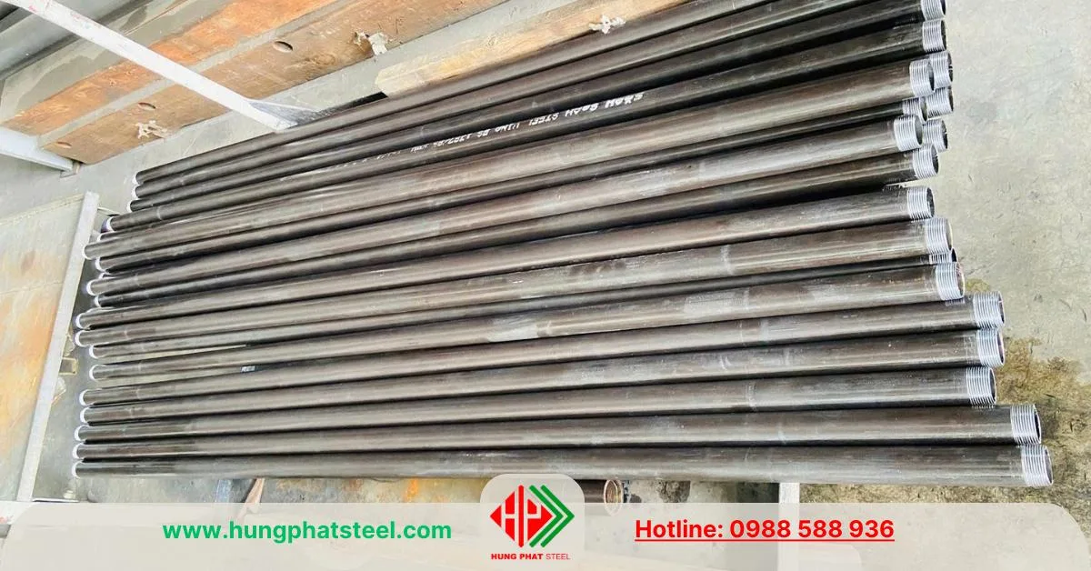 Tạo ren đầu ống thép tại Thép Hùng Phát