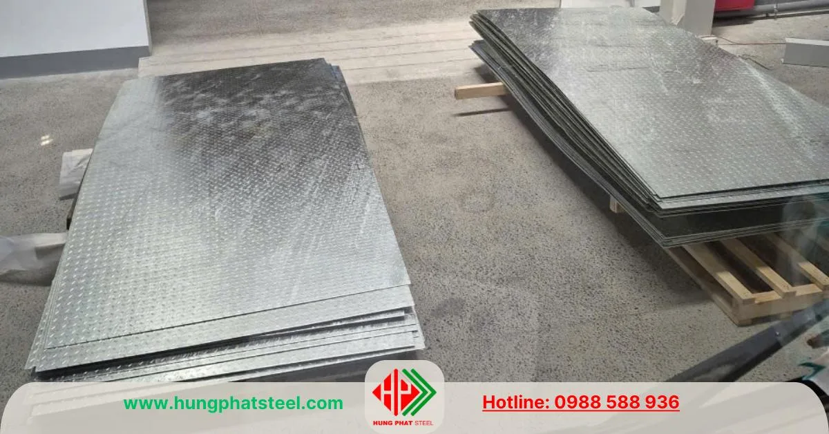 Thép tấm gân mạ kẽm nhúng nóng