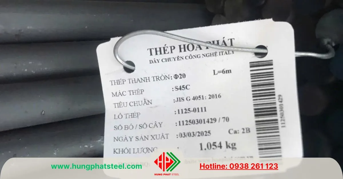 Thép thanh tròn phi 20 đen Hòa Phát