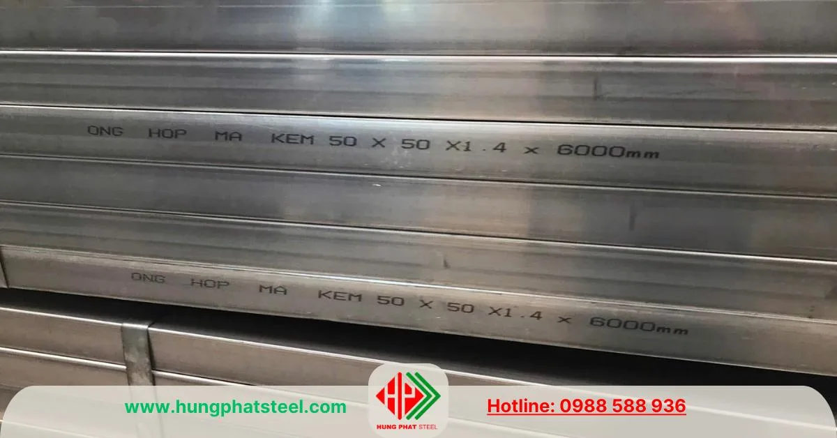 thép hộp mạ kẽm 50x50x1.4
