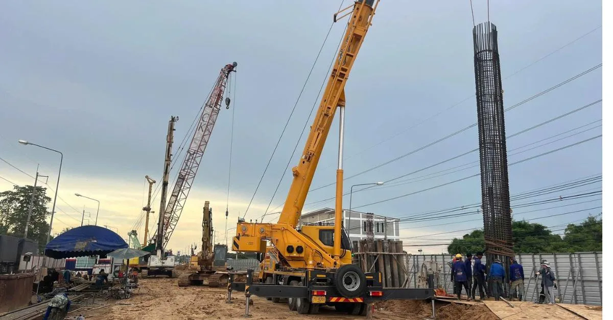 Hạ lồng thép trong thi công cọc khoan nhồi