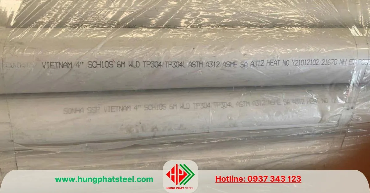 Ống inox 304 đúc công nghiệp phi 114 DN100