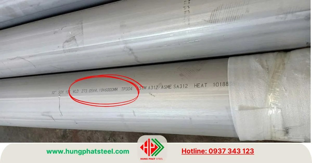 Ống inox 304 phi 273 DN250