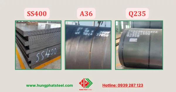 So sánh thép tấm SS400 A36 Q235