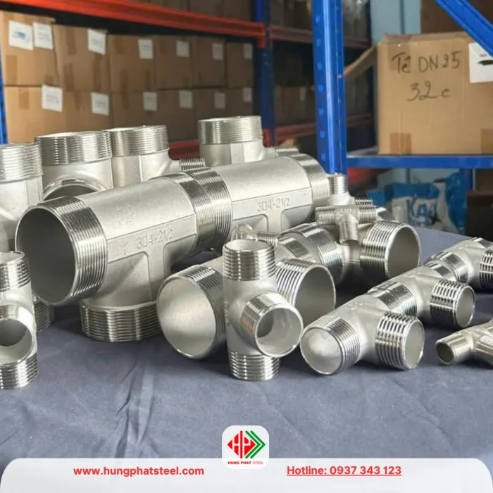 Tê inox ren ngoài