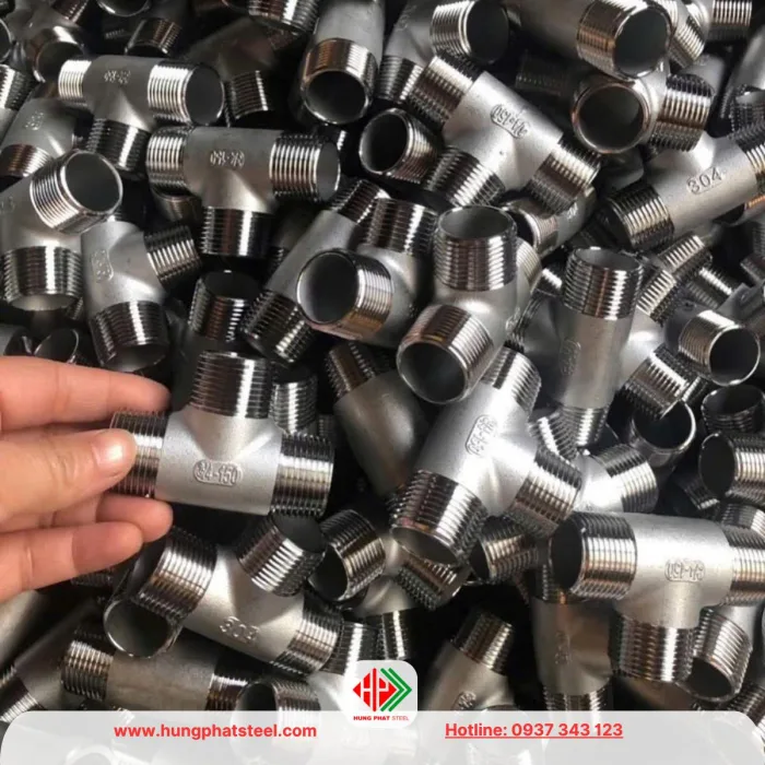 Tê inox ren ngoài