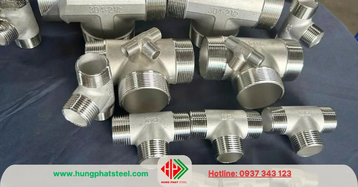Tê inox ren ngoài