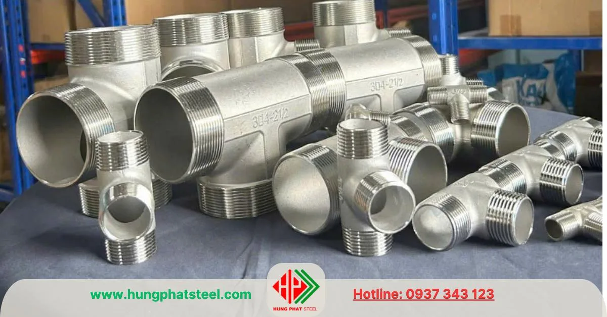 Tê inox ren ngoài