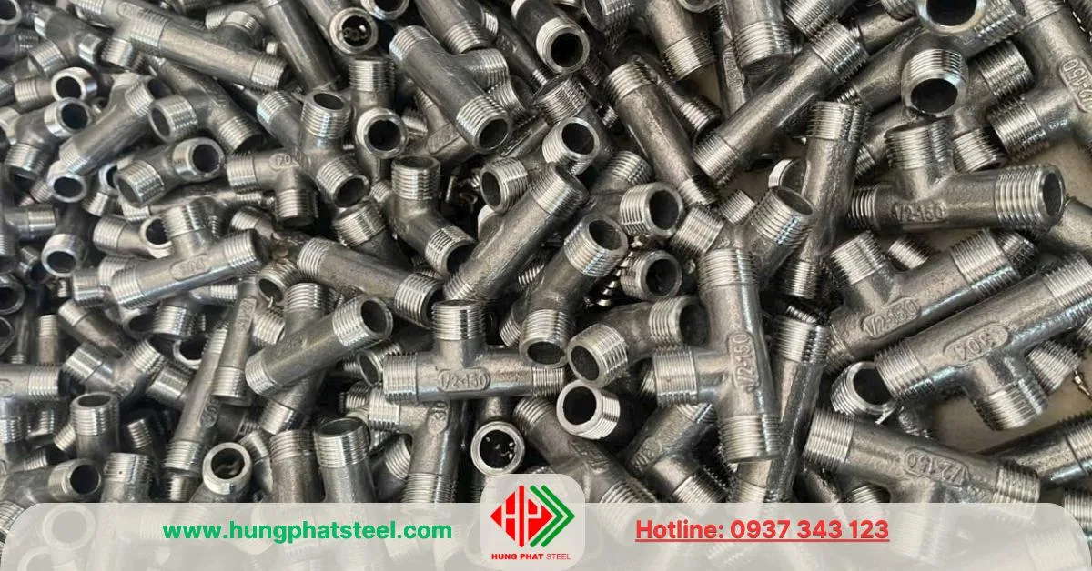 Tê inox ren ngoài