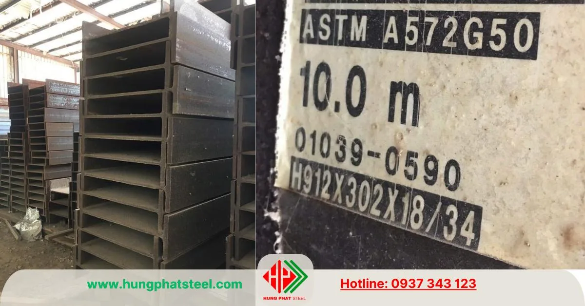 Thép hình H900x302x18x34 (i900)