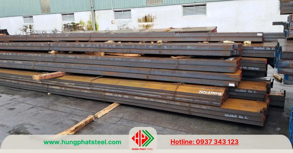 Thép hình U100x50 dài 12m mác thép SS400 hàng nhập khẩu