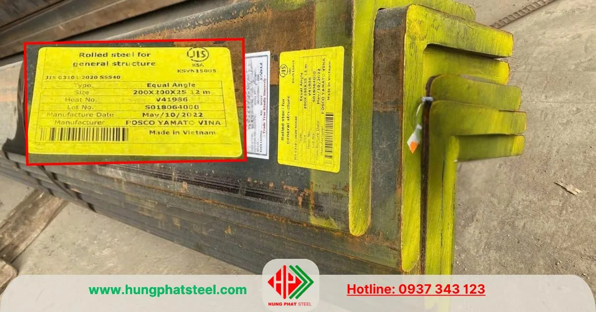 Thép hình V200x200x20mm hàng Posco