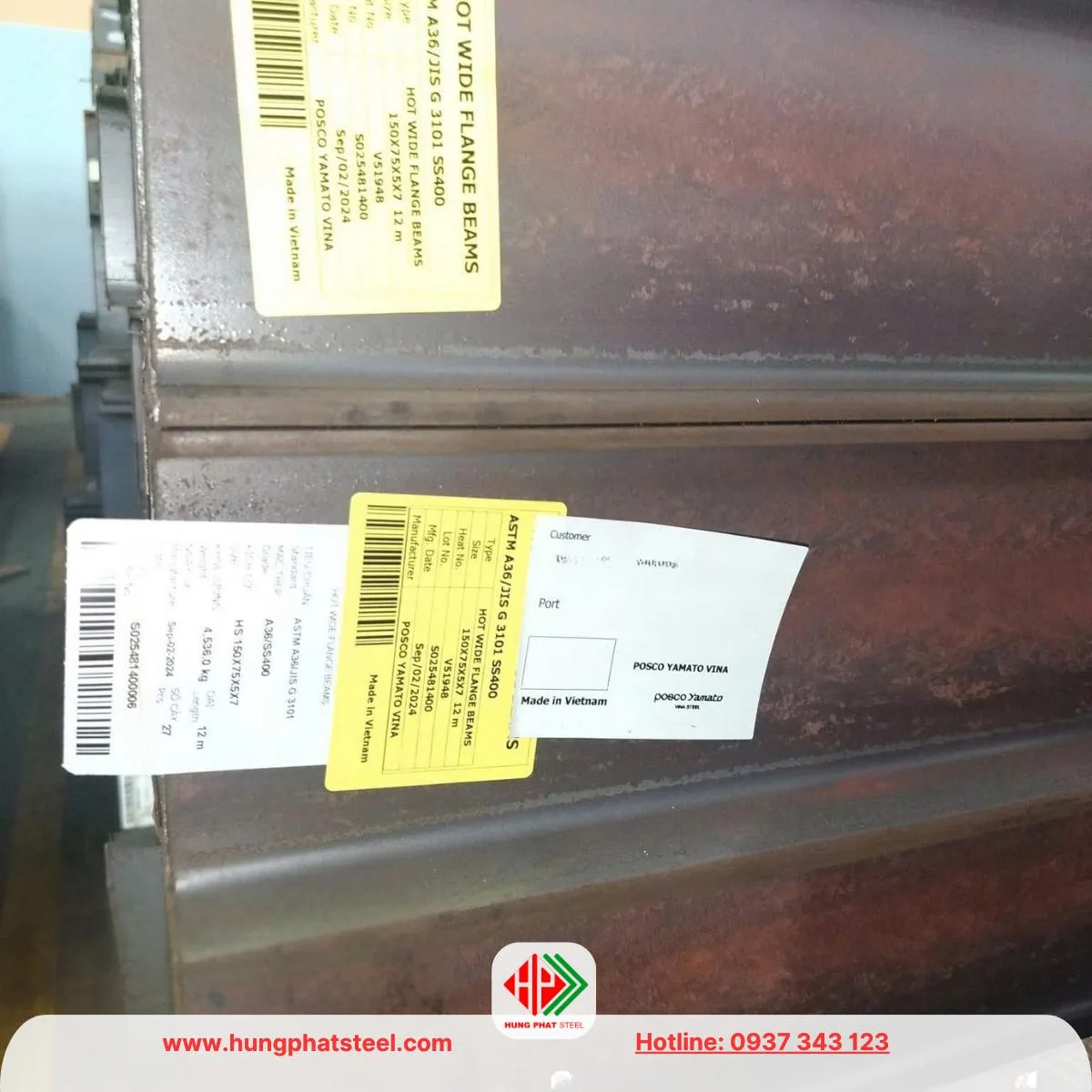 Thép hình i150x75 POSCO