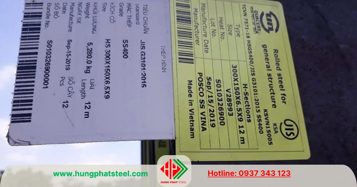 Thép hình i300x150 Posco