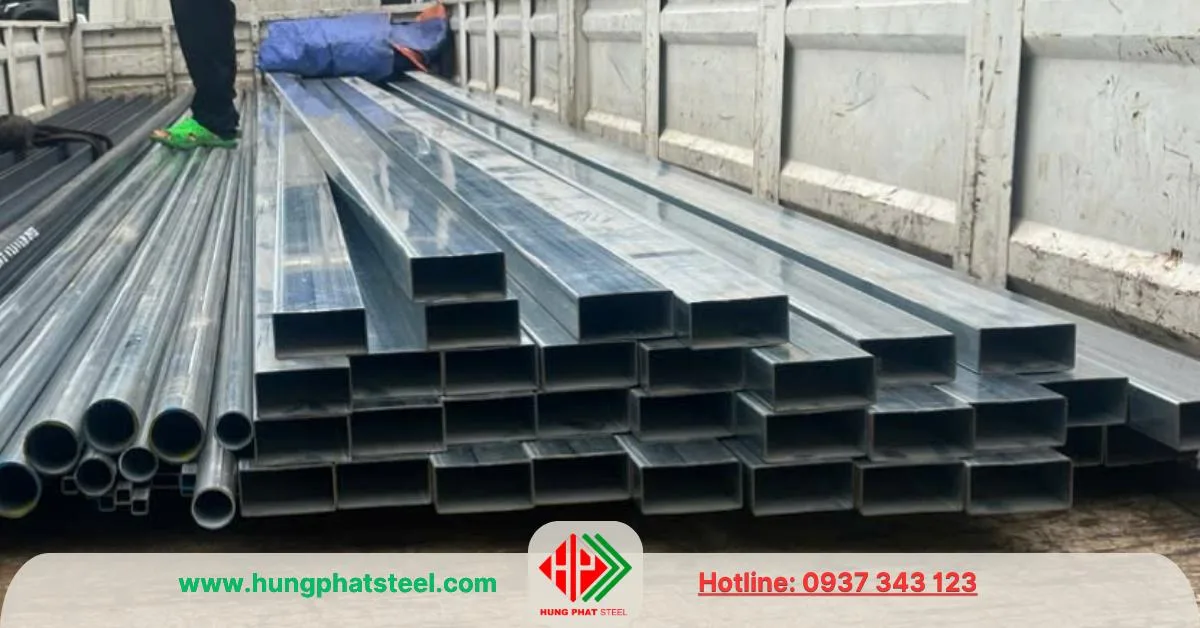Thép hộp mạ kẽm 40x80 Hòa Phát