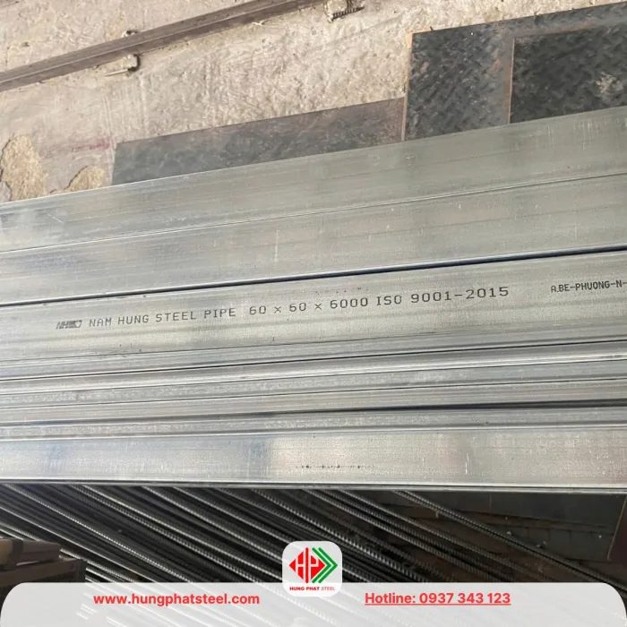 Thép hộp mạ kẽm 60x60 nhà máy Nam Hưng