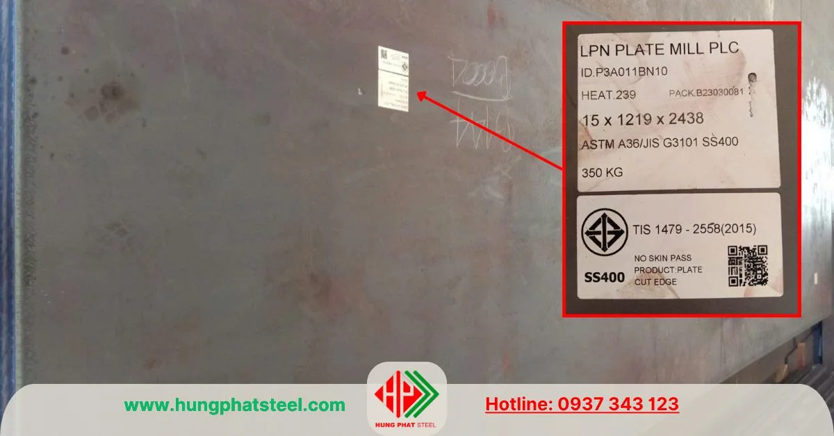 Thép tấm 15ly mác thép SS400