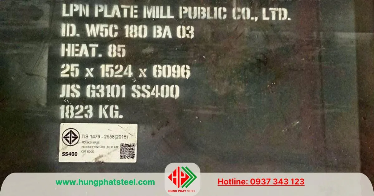 Thép tấm 25ly mác thép SS400 