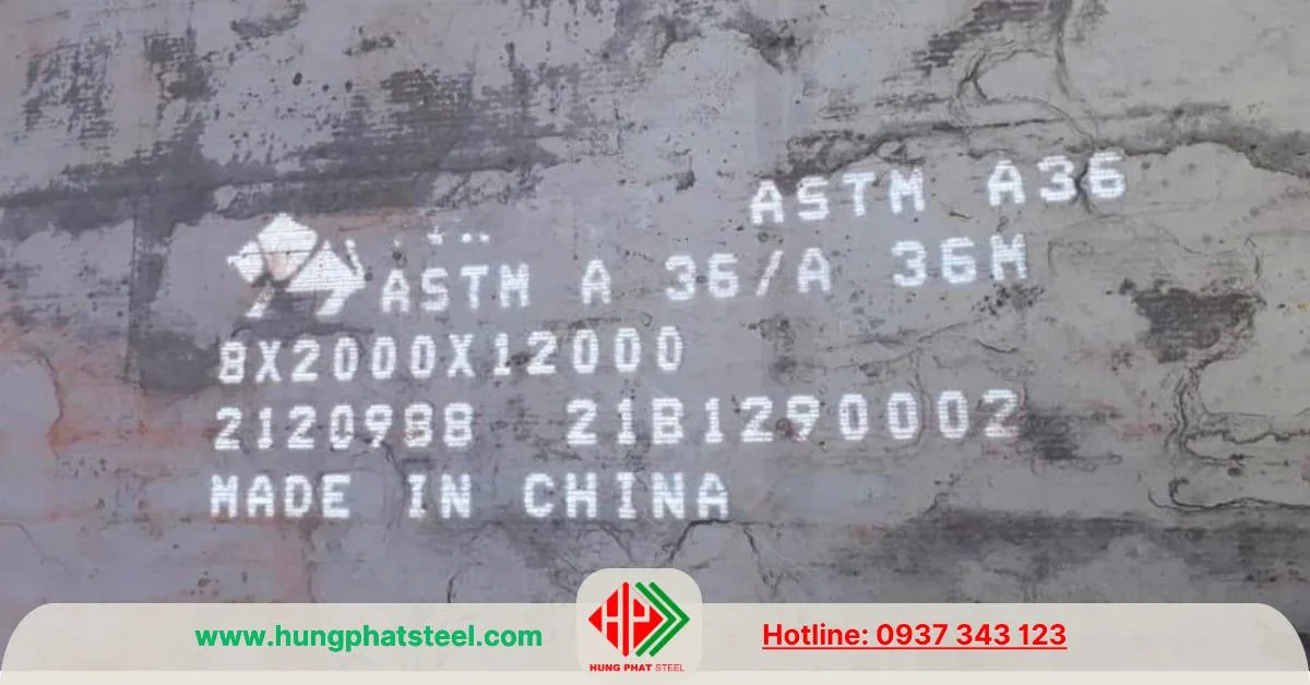 Thép tấm A36 dày8ly khổ 2000x12000mm nhập khẩu TQ