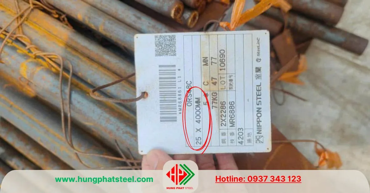 Thép tròn đặc phi 25 (Láp D25)