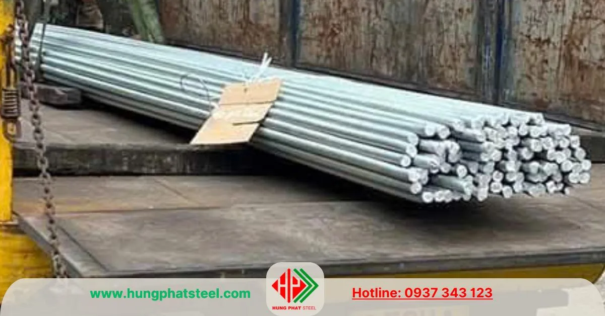 Thép tròn đặc phi 27 mạ kẽm nhúng nóng 