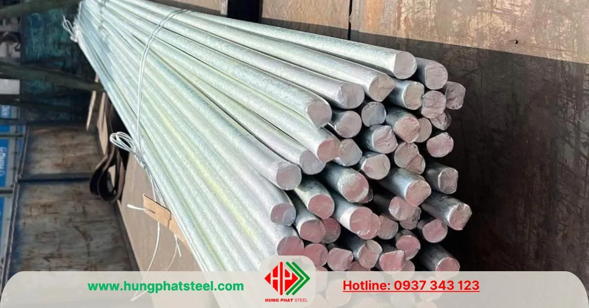 Thép tròn đặc phi 27 mạ kẽm nhúng nóng 