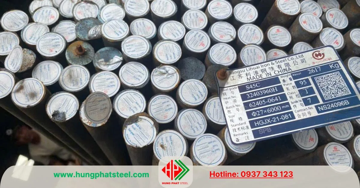 Thép tròn đặc phi 27 mác thép S45C