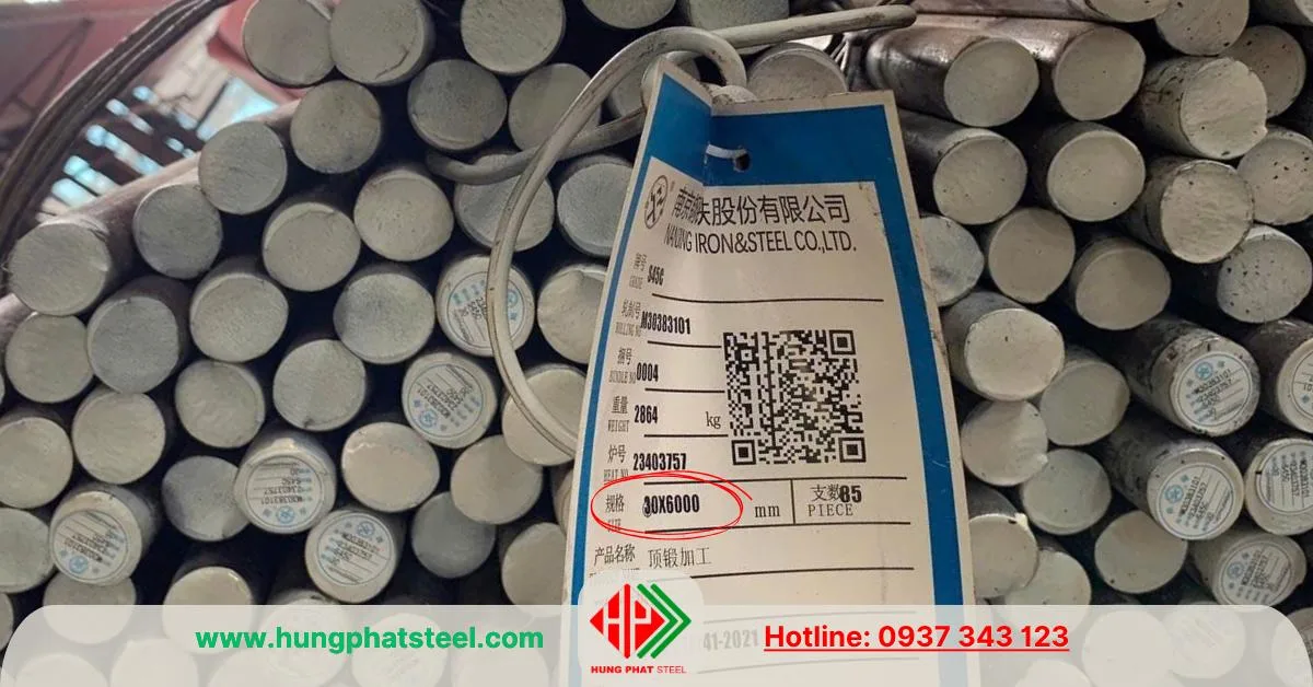 Thép tròn đặc phi 60 (láp D60) mác thép S45C (C45) hàng nhập khẩu TQ