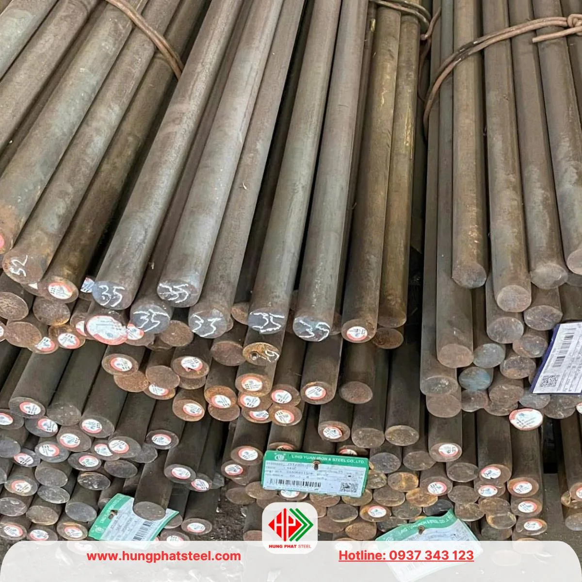 Thép tròn đặc phi 35 (Láp đặc D35)