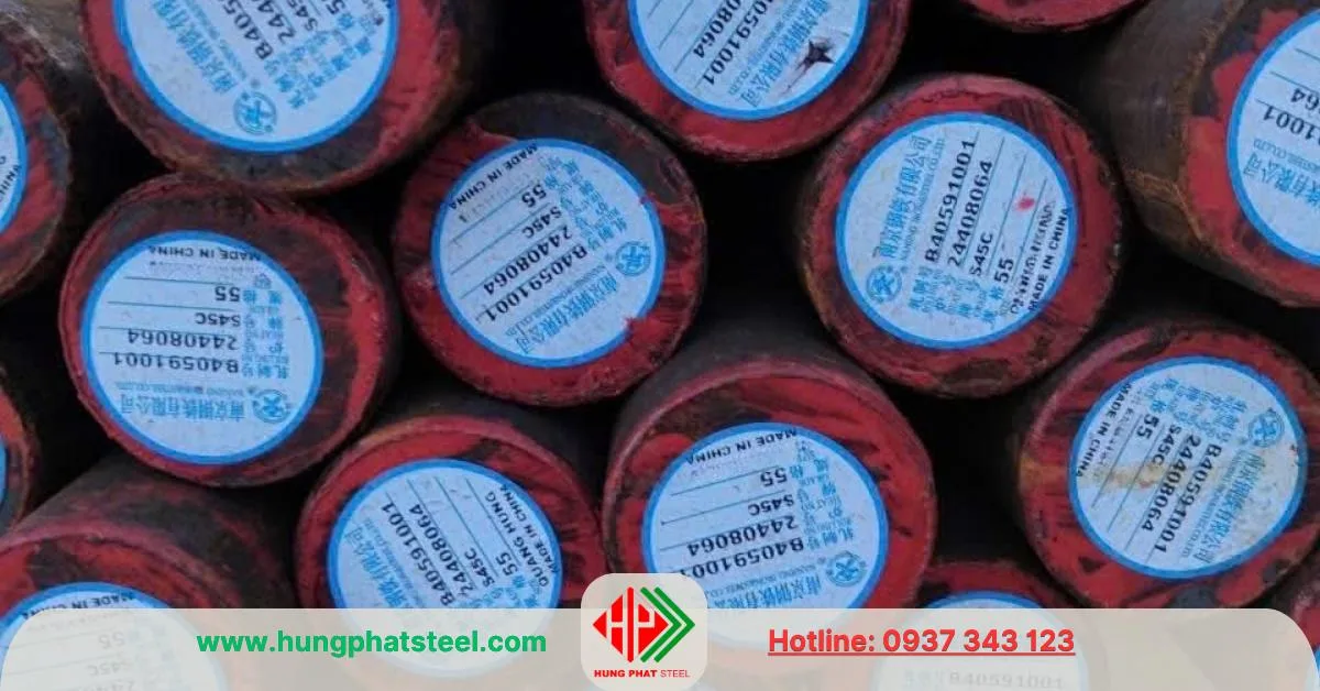 Thép tròn đặc phi 50 mác thép S45C
