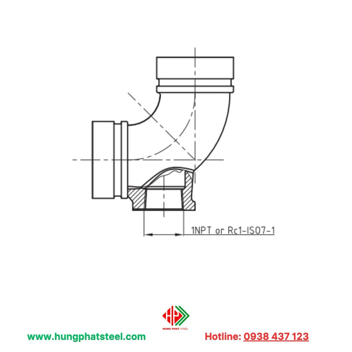 Cút nối thoát nước 90° - Hình ảnh 2