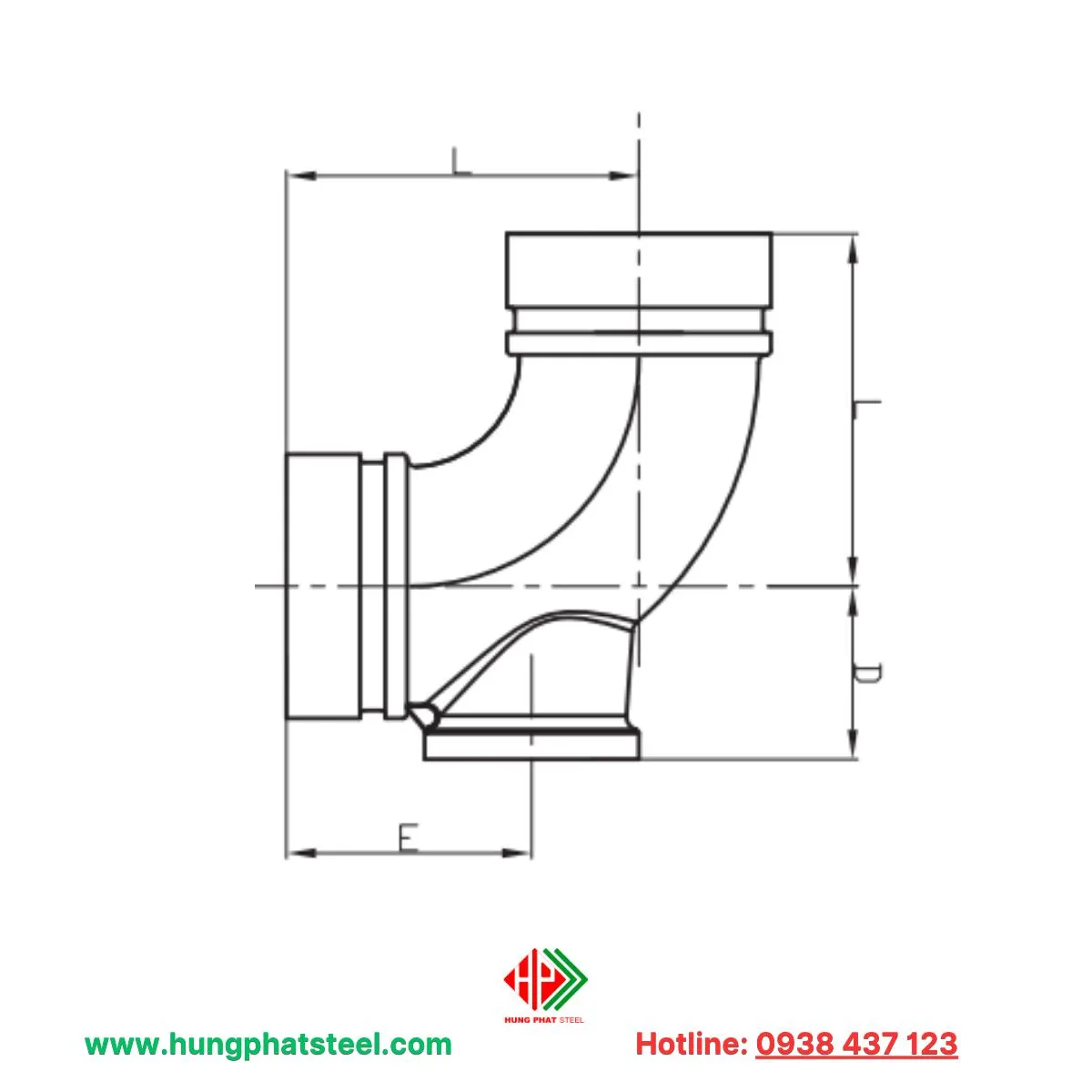 Cút nối thoát nước 90° - Hình ảnh 3