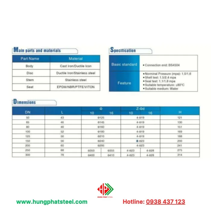 Van bướm tín hiệu điều khiển PCCC PN10/16 - Hình ảnh 3