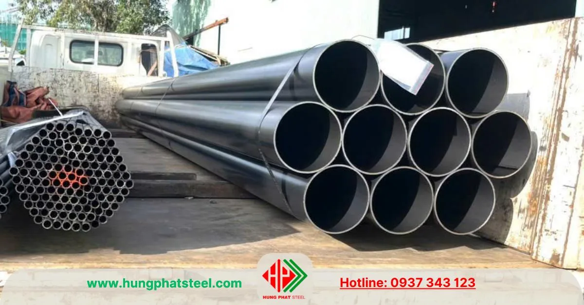Ống thép đen phi 168 Hòa Phát