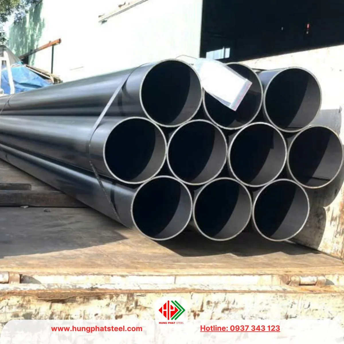 Ống thép đen phi 168 Hòa Phát